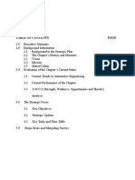 Table of Contents for Strategic Plan