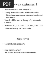 Homework Assignment 1: - Review Material From Chapter 2 - Mostly Thermodynamics and Heat Transfer