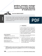 Dogmática, sicología, analogía e intención del robo a mano armada. Comentario al Acuerdo Plenario N° 5-2015/CIJ-116