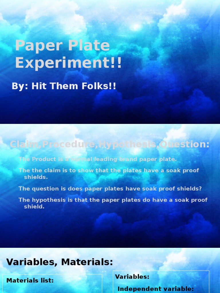 Product Claims ExperimentHit Them Folks PDF