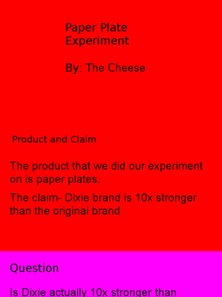 Product Claims ExperimentCheese PDF Experiment Statistical Theory