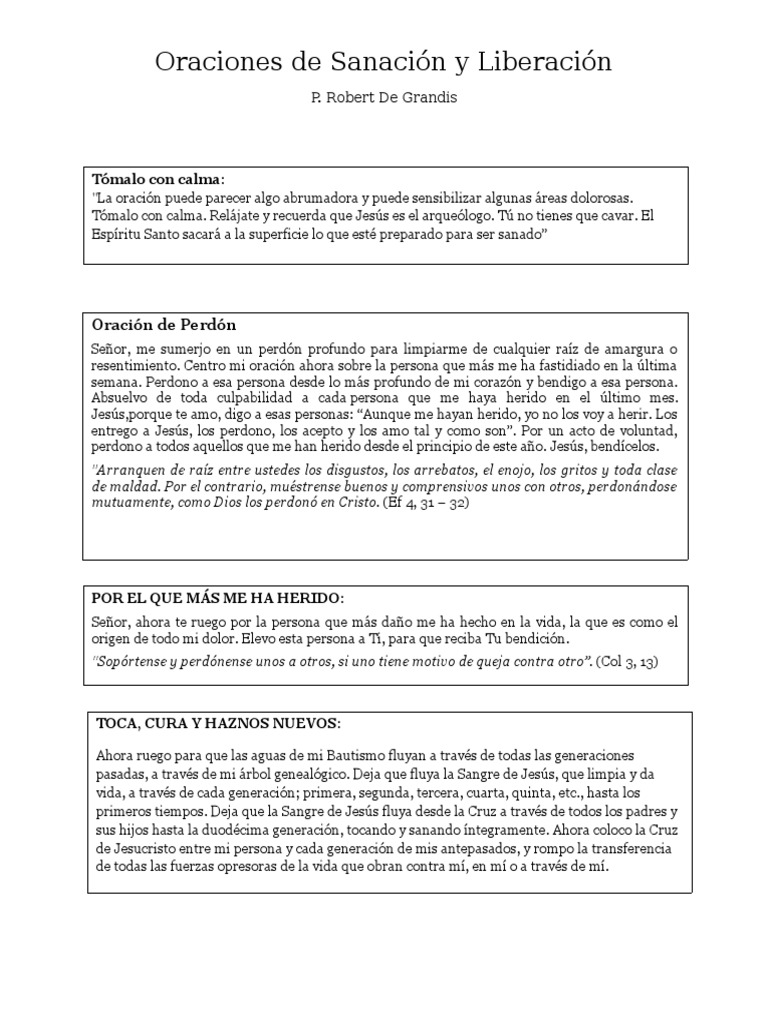Oraciones de Sanación y Liberación | PDF | Oración | Jesús