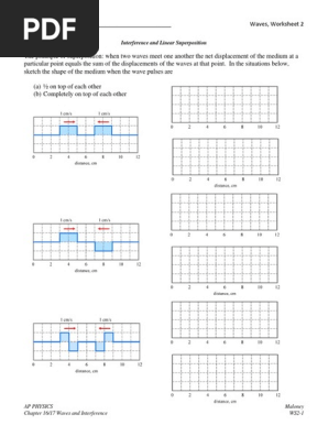 Superposition Worksheet Waves Oscillation