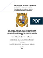 Análisis Del Tratado Bilateral de Inversión Perú Alemania 1995 PDF
