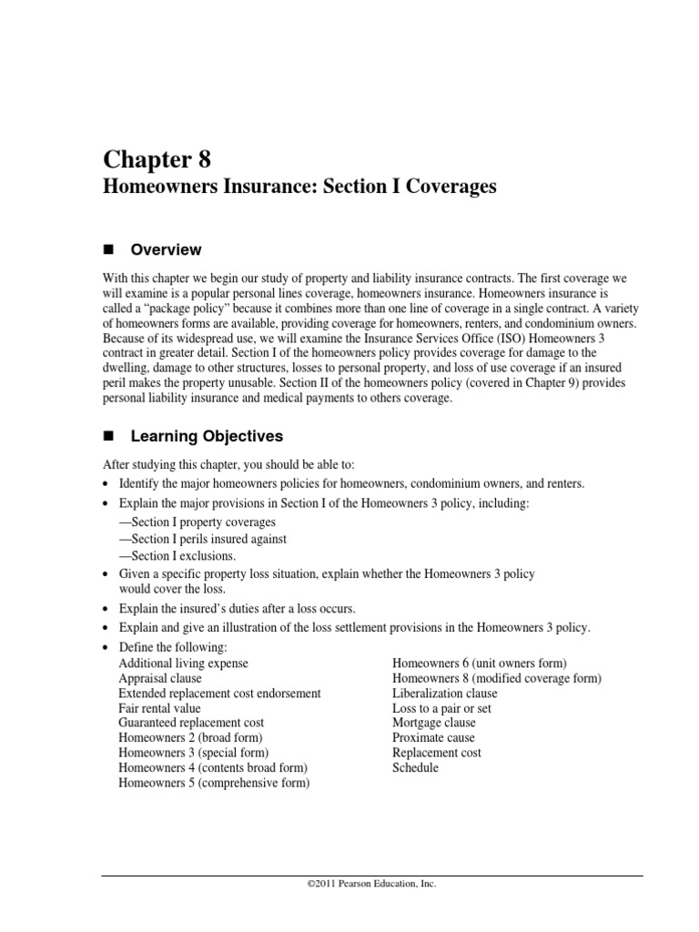 Homeowners Insurance: Section I Coverages: Overview | PDF | Home ...