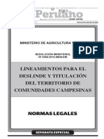 Lineamientos Para El Deslinde y Titulacion Del Territorio de Resolucion Ministerial No 0468 2016 Minagri 1425284 1