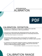 Calibration: Instrumentation