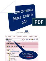 Release Maintenance Order SAP