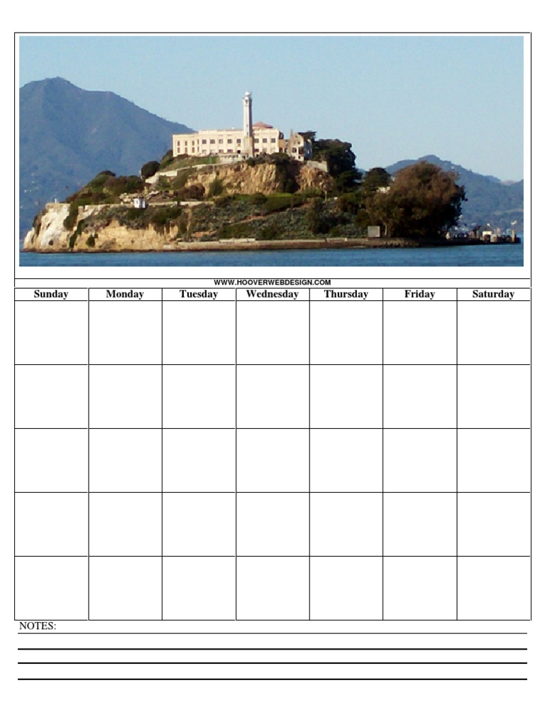 Alcatraz Close Up View Calendar PDF