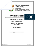 Marking Guideline: National Certificate April Examination Installation Rules (First Paper) XX April 2016