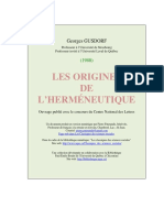 GUSDORF, Georges - Les Origines de L'herméneutique PDF