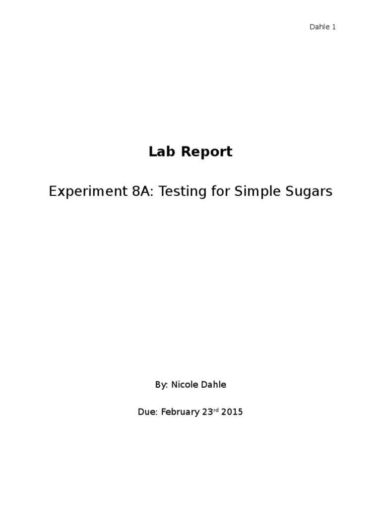 lab report Carbohydrates Glucose