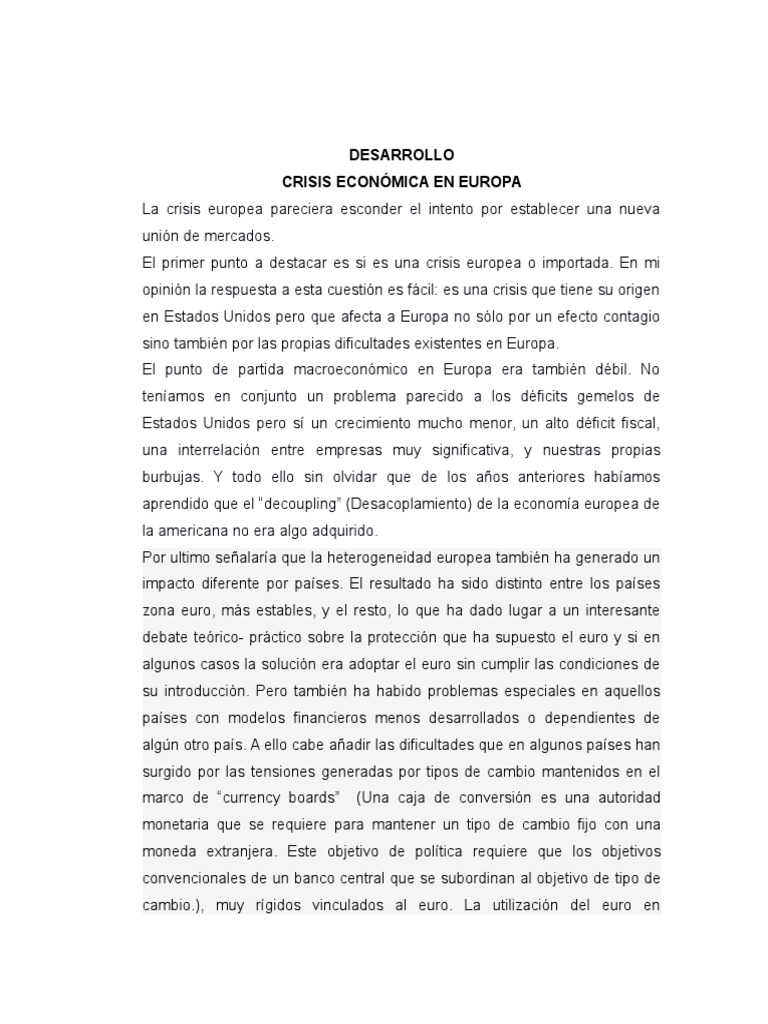 Crisis económica y euro en Europa | PDF | Euro | Balance presupuestario ...