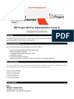 MS Project 2013 for Administrators (Level 2)