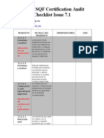 Check List SQF Módulo 11 v7.1. Instalaciones