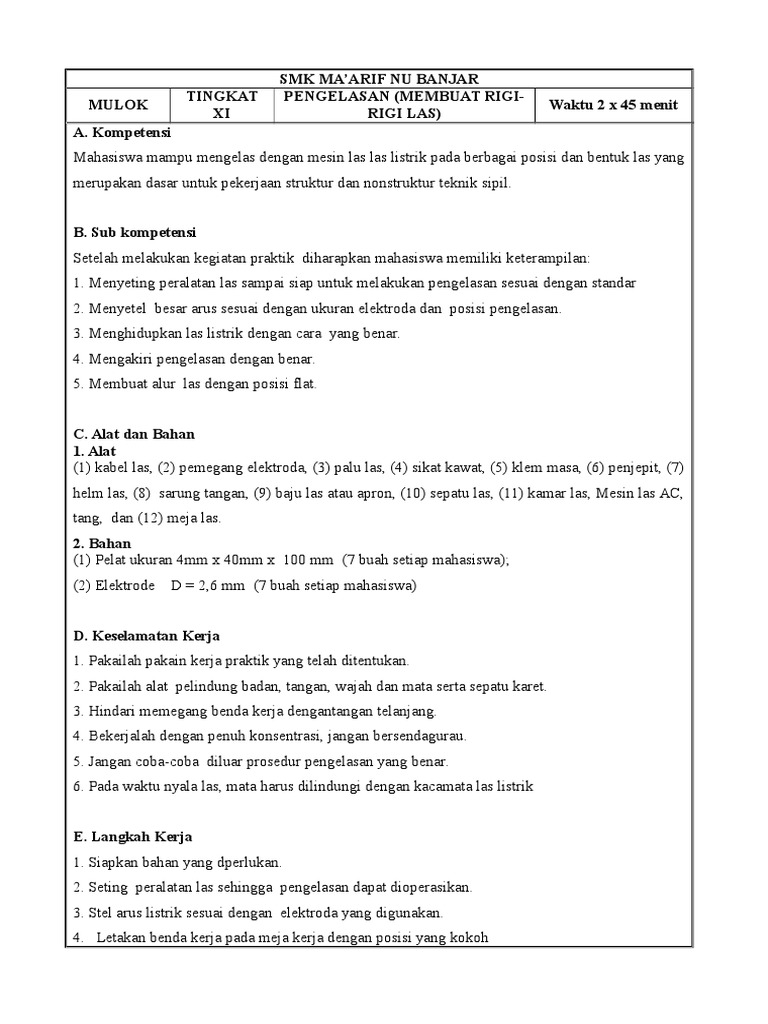 Job Sheet Las | PDF