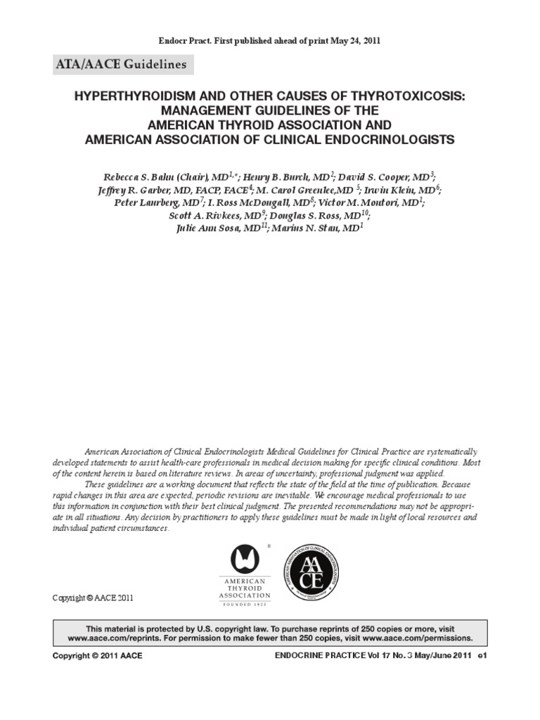 Hyper Guidelines 2011 PDF | PDF | Hyperthyroidism | Thyroid Stimulating ...