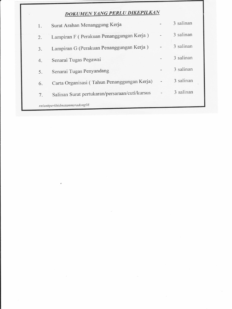 Borang Perakuan Penanggungan Kerja (Lampiran F Dan Lampiran G)