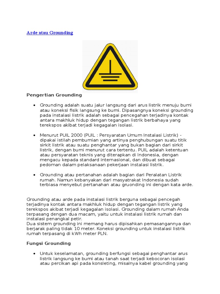 Arde Atau Grounding | PDF