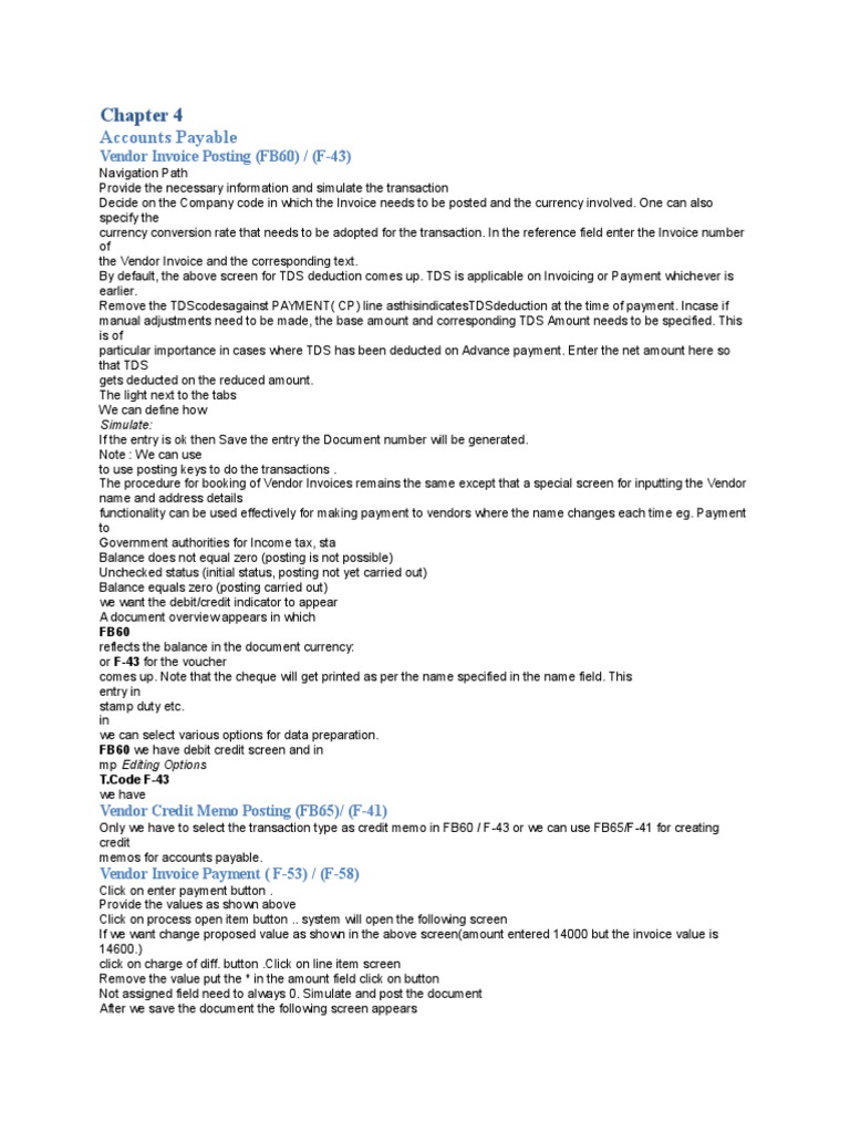 SAP Accounts Payable Processes Guide | PDF | Accounts Payable | Debits ...