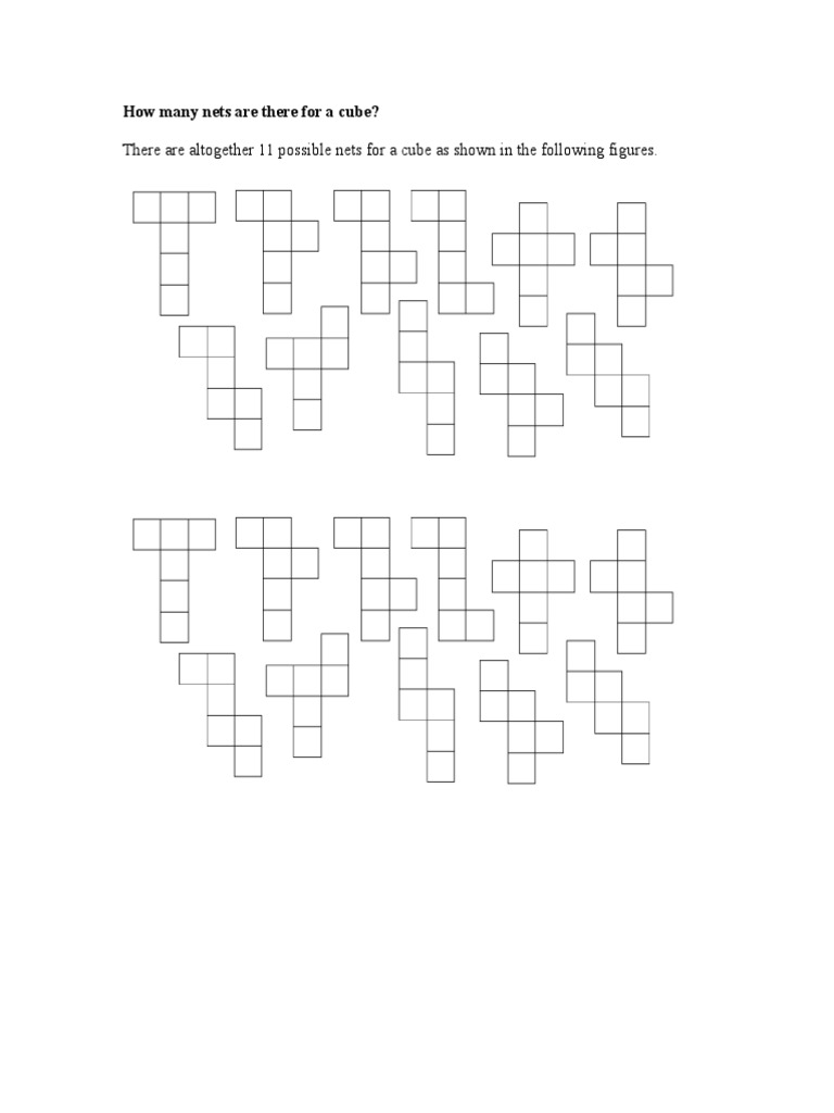 How Many Nets Are There For A Cube PDF