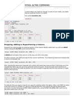 Mysql Alter Command