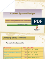 Control System Design: School of Engineering and Information Technology