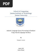 Amharic Language Query Processing in Database Using Natural Language Interface