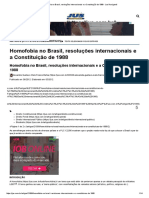 A Bahia - Homofobia No Brasil, Resoluções Internacionais e a Constituição de 1988