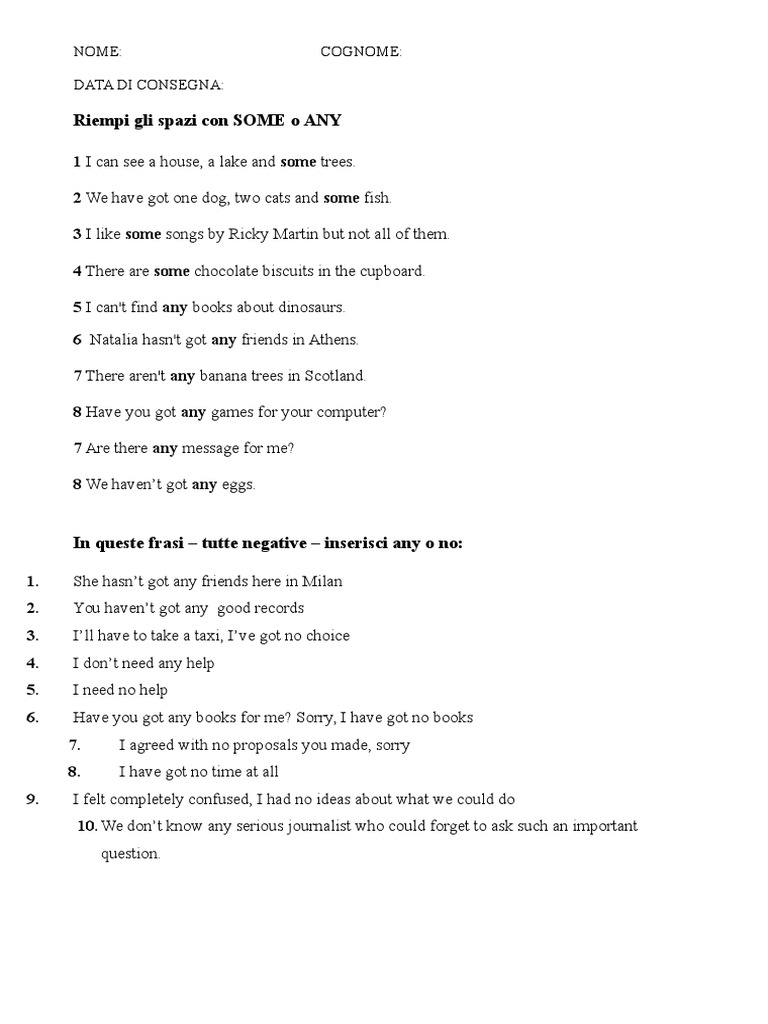 ANY NO SOME EXERCISES PDF intelligence overview