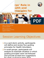 Peace Corps Global Health TP Trainer Material1 Peace Corps Role in Global Health and Guiding Principles For Health Volunteers