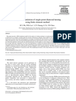 Computer Simulation of Single Point Diamond Turning Using Finite Element Method 2005 Journal of Materials Processing Technology
