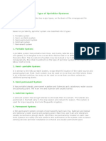 Types of Sprinkeler System