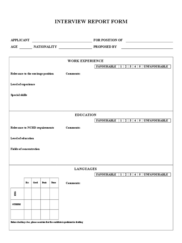Interview Report Form: Work Experience | PDF | Career & Growth