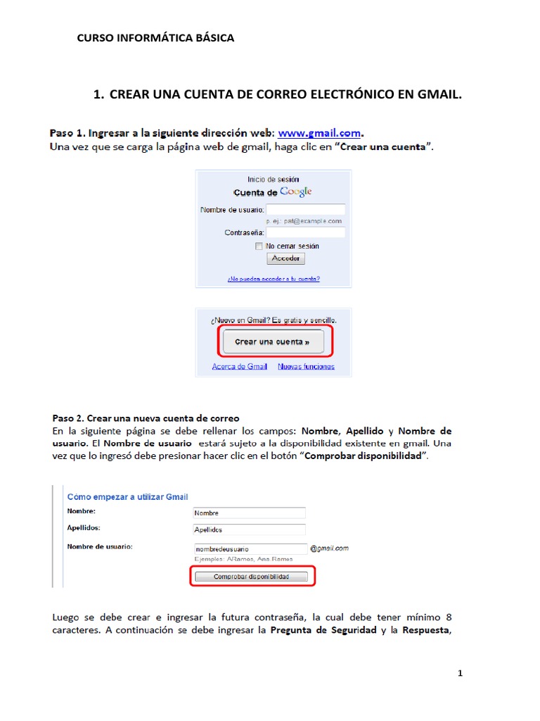 Crear Una Cuenta de Correo Electronico | PDF