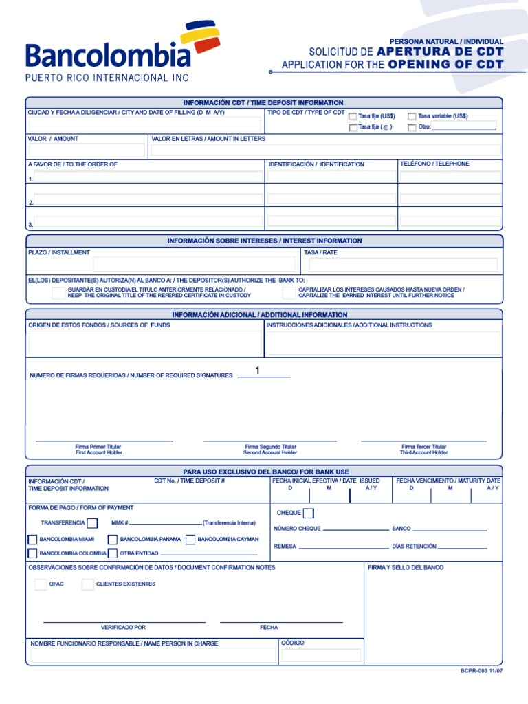 Solicitud Cdt Personal Natural Puerto Rico Menor (ley)