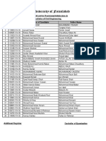 The University of Faisalabad: First Merit List For Provisional Admissions in Bachelor of Civil Engineering