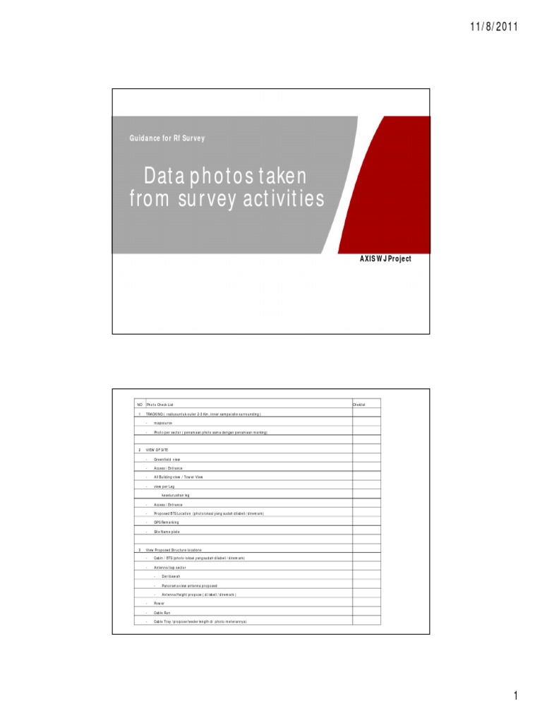 RF Survey Photo Checklist Guide | PDF