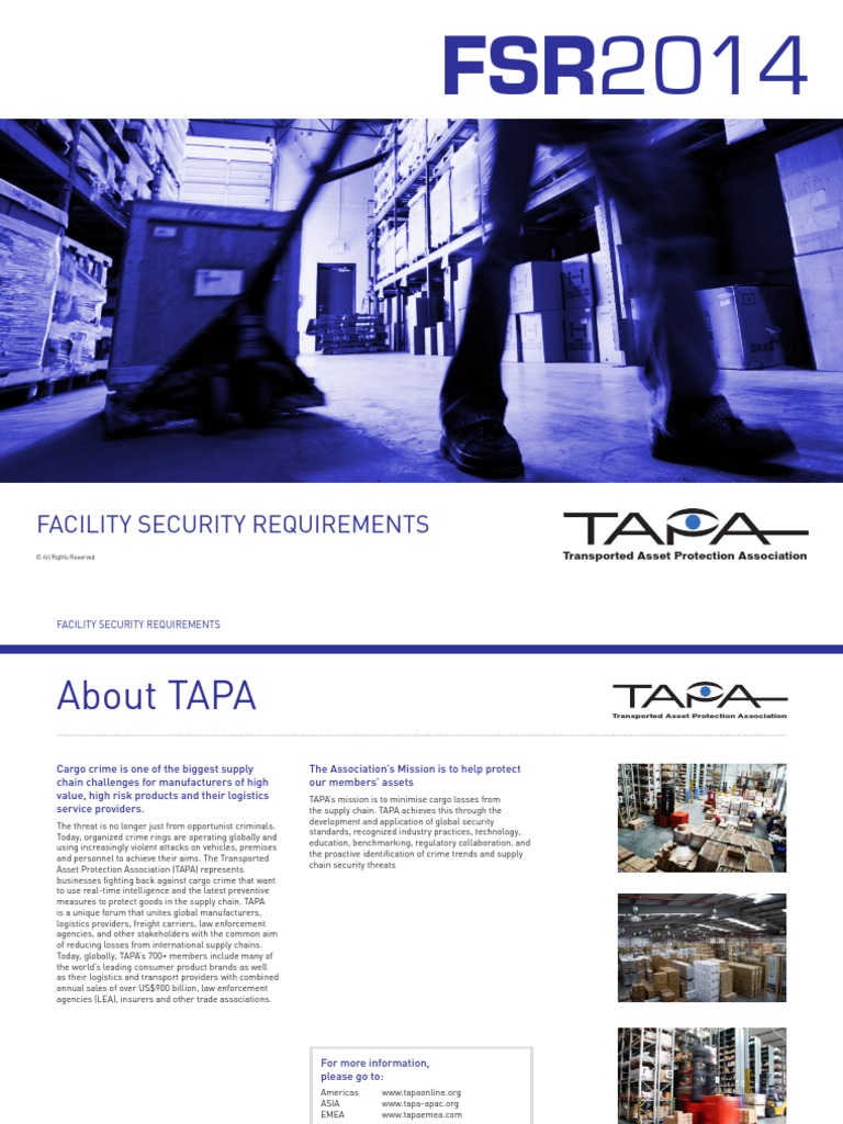 Tapa Facility Security Requirements 20141 Security Alarm Closed