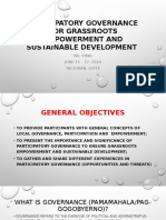Participatory Governance For Grassroots Empowerment and Sustainable Development