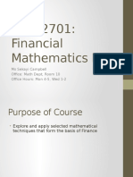 Math2701: Financial Mathematics I