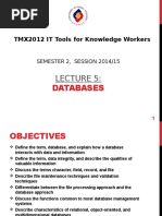 Databases: TMX2012 IT Tools For Knowledge Workers