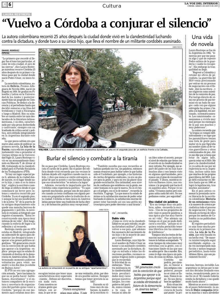 Laura Restrepo: Regreso a Córdoba | PDF