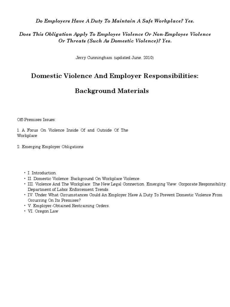 Domestic Violence: Job Rights | PDF