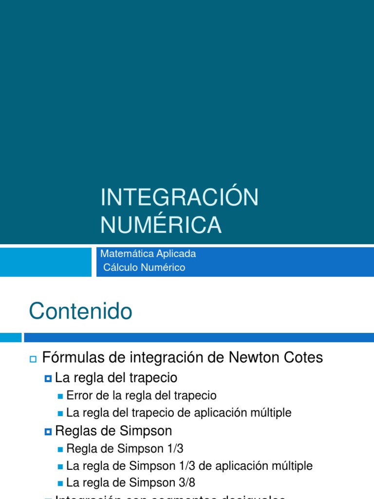 Integración Numérica PDF PDF Integral Álgebra