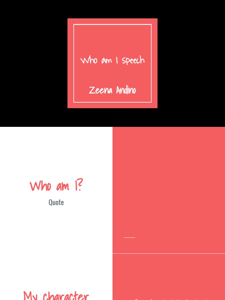 Who Am I Speech | PDF