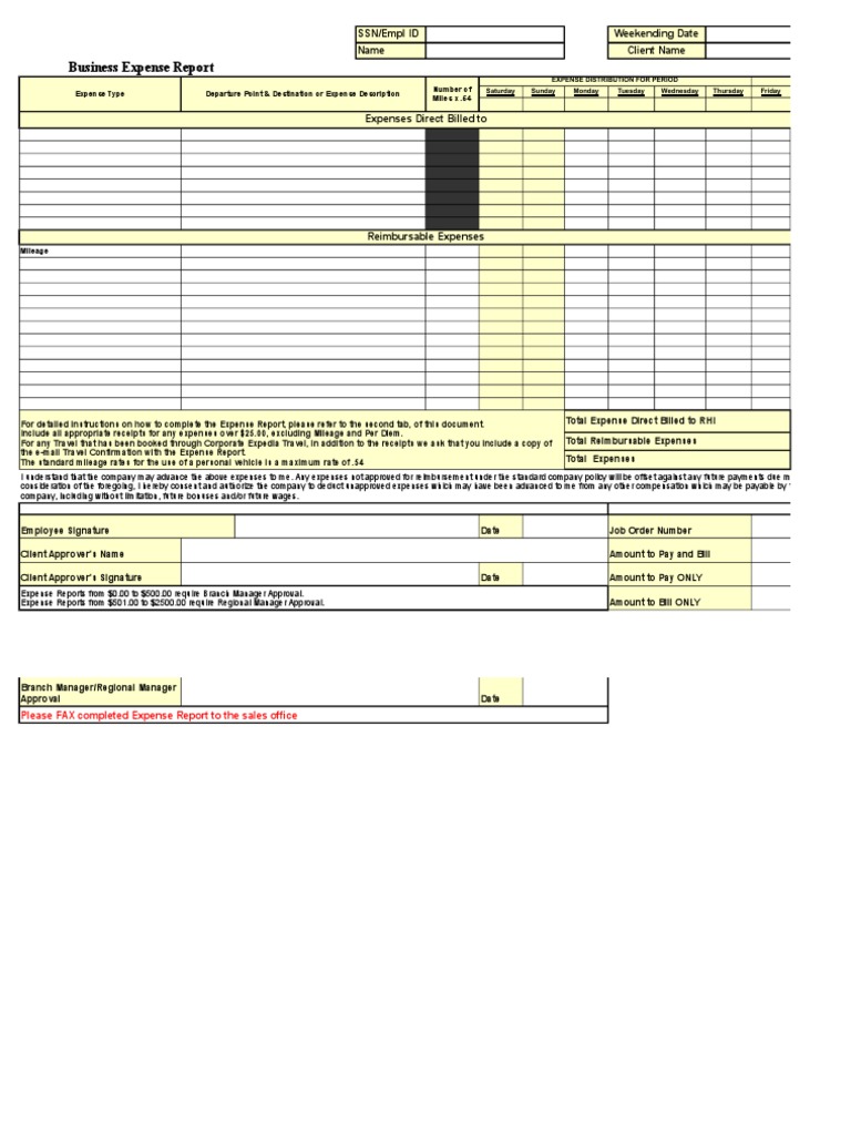 Per Diem Expense Report Instructions | PDF | Per Diem | Government