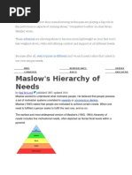 Maslow's Hierarchy of Needs: Advances