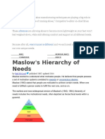 Maslow's Hierarchy of Needs: Advances