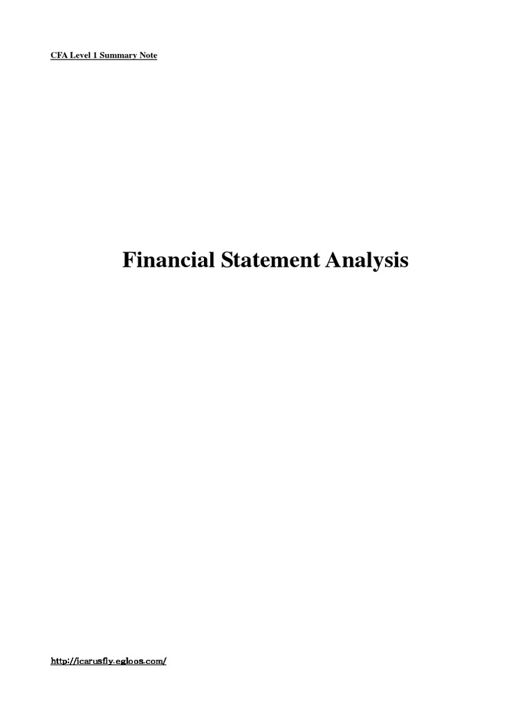 Financial Statement Analysis PDF